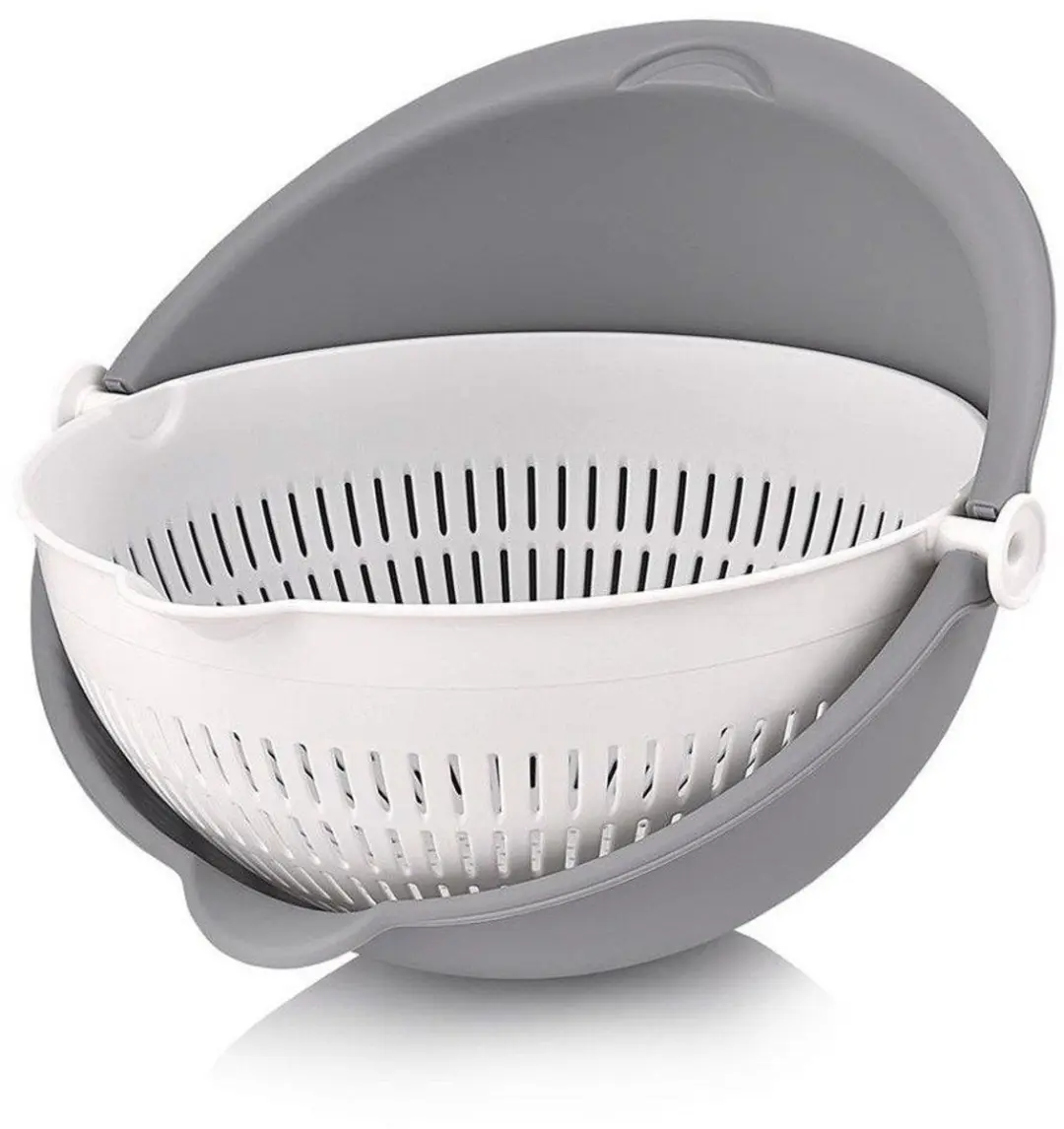 Orion Draaiende Keukenzeef 25cm - BPA-vrij - Grijs/Wit