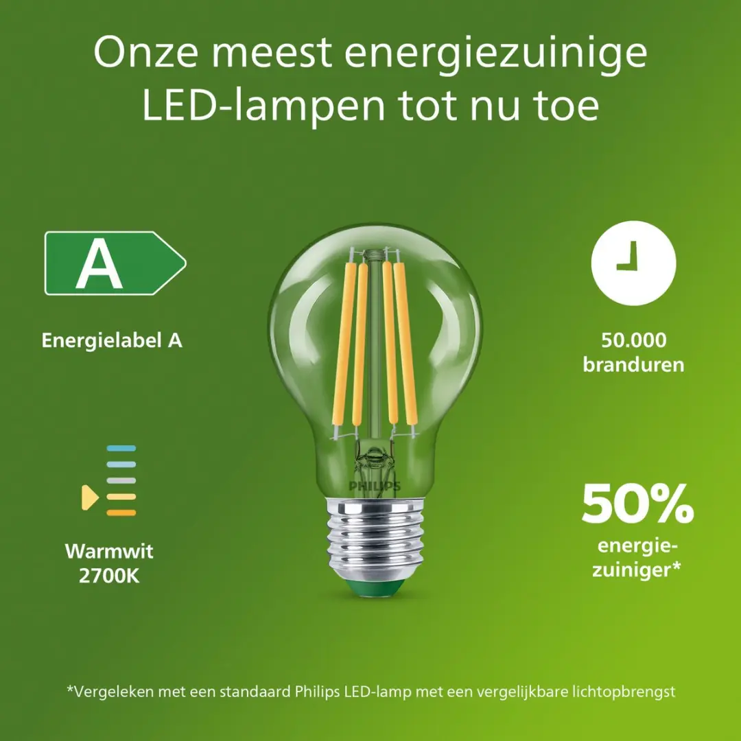 Philips Filament Bulb A60 E27 100W - 3 Stuks