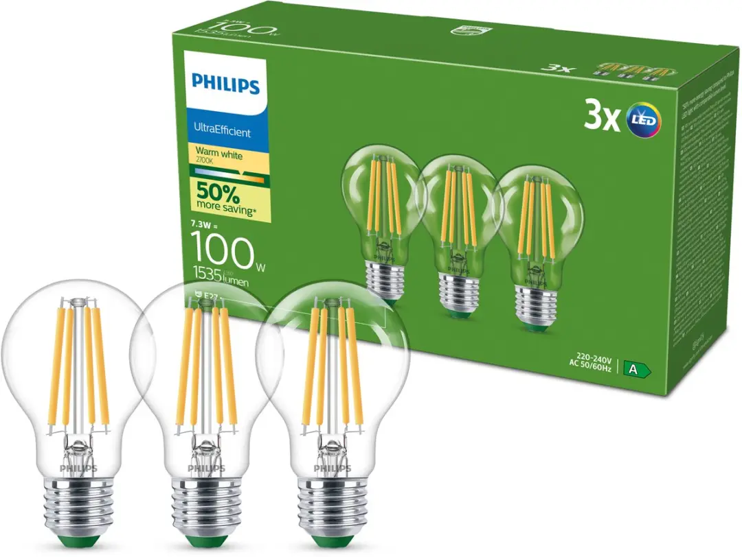Philips Filament Bulb A60 E27 100W