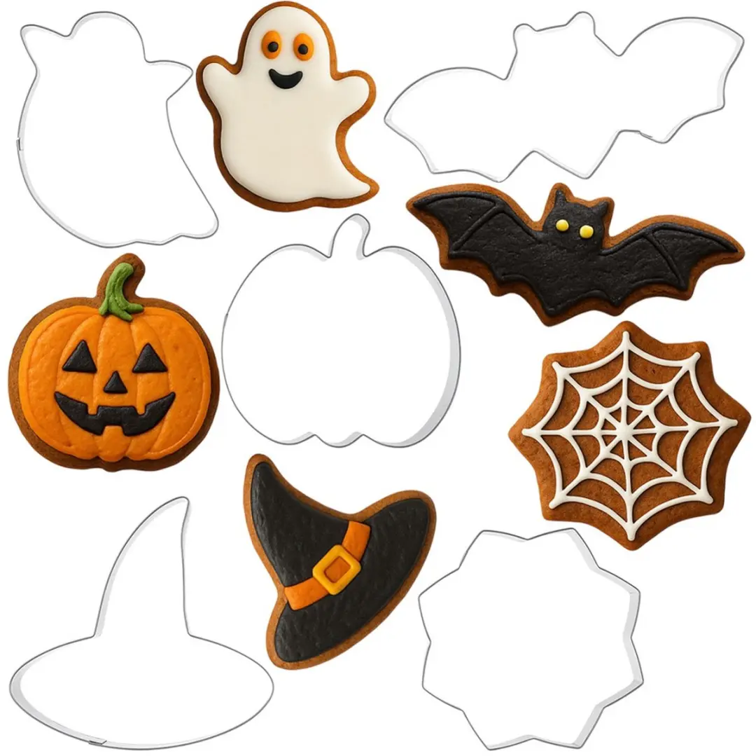 Orion Halloween Koekjessnijders - 5 Stuks Zilver
