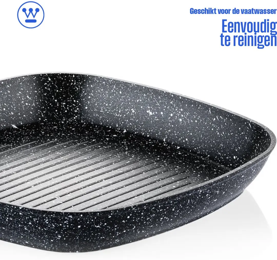 Westinghouse Grillpan Ø28cm - Inductie - Zwart Marmer