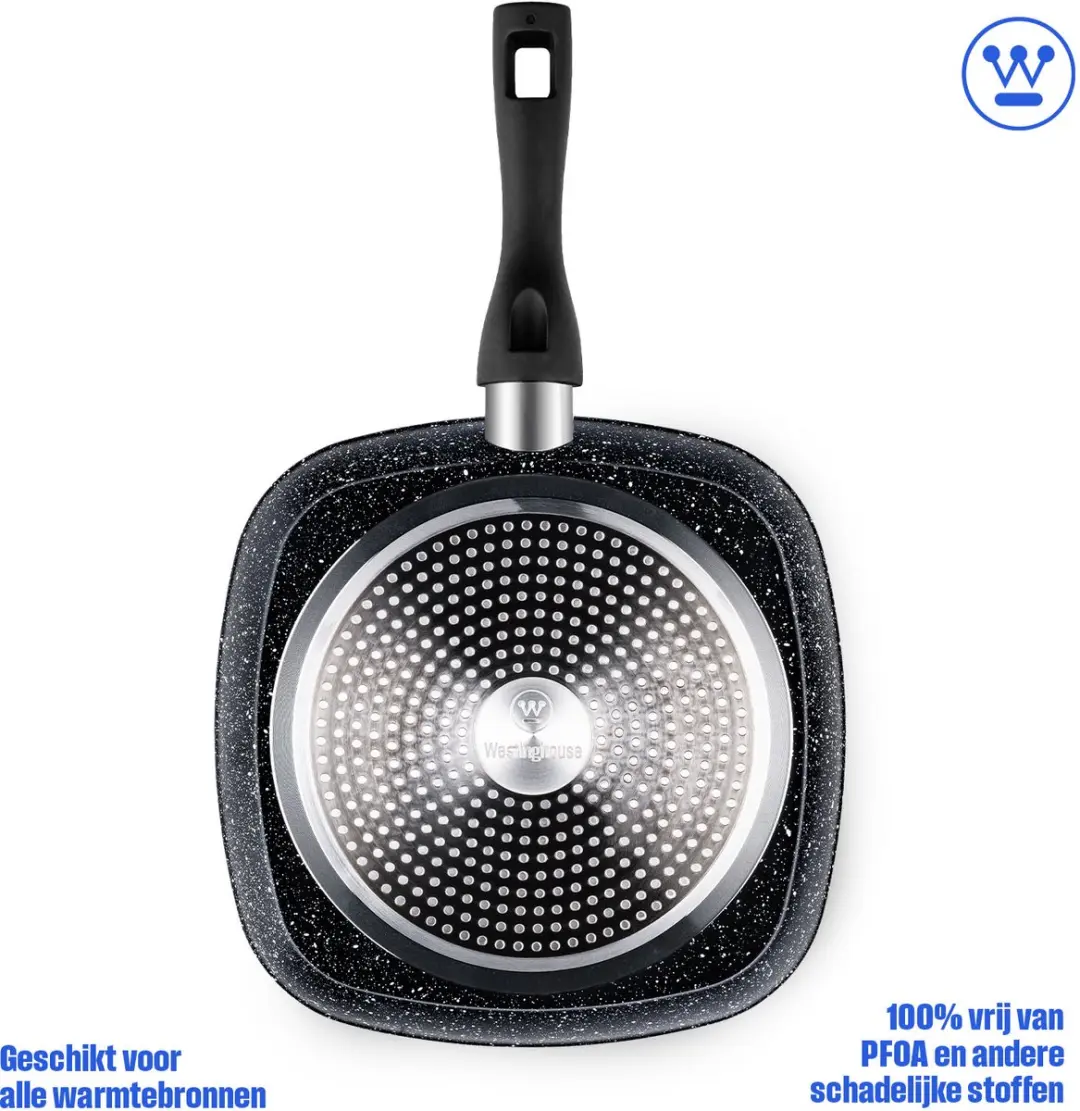 Westinghouse Grillpan Ø28cm - Inductie - Zwart Marmer