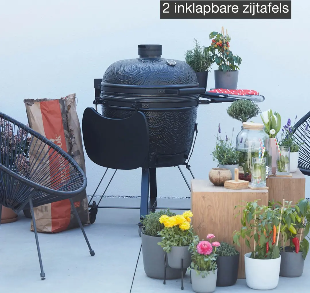 Barbecook Kamal 60 Mat Kamado BBQ - 53cm - 12 Burgers - Mat Zwart