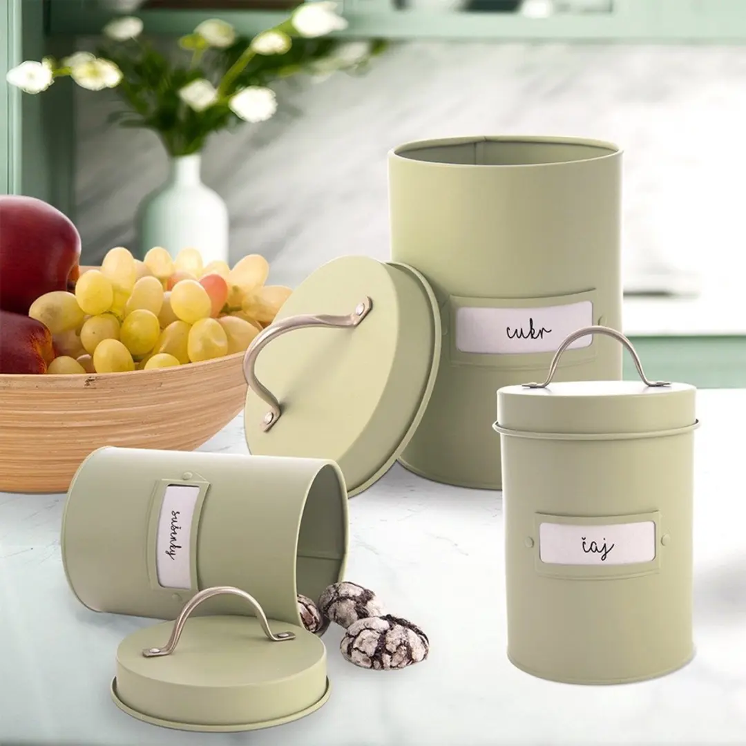 Orion Greenish Serie Metalen Voorraadpot 2,2L - Groen - afbeelding 6 van 6