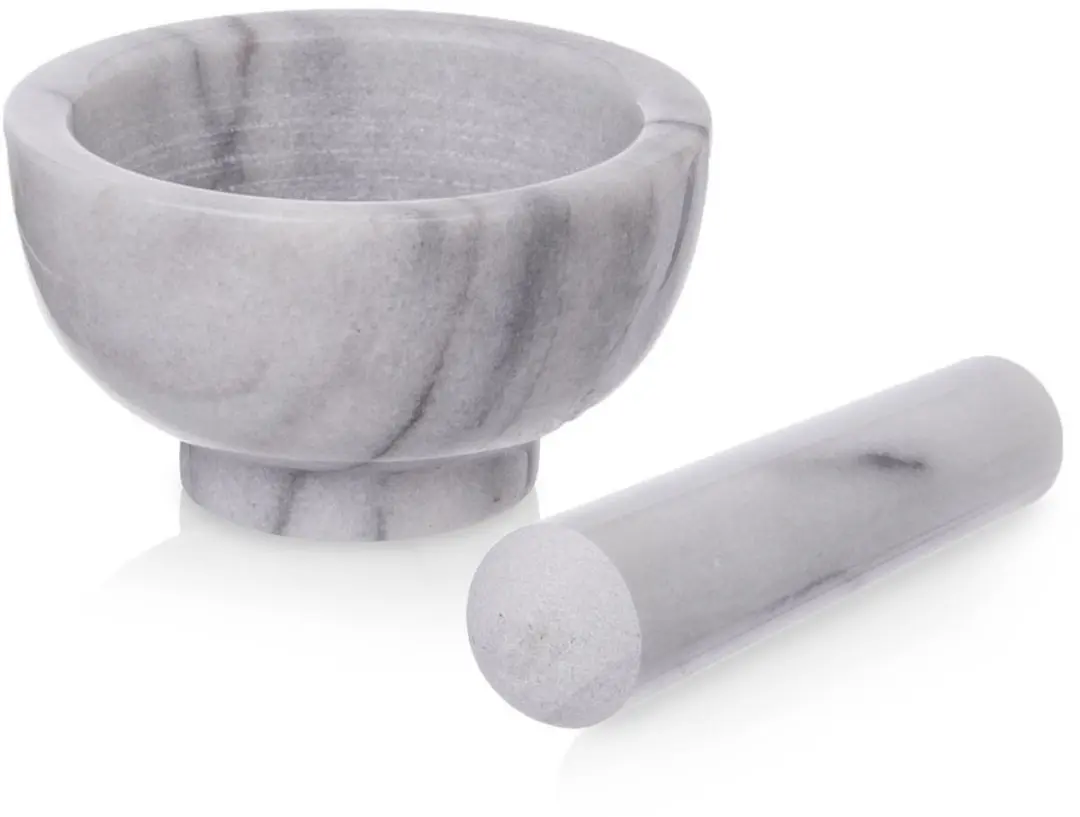 Orion Marmeren Vijzel 11,5cm - Grijs - 2 Stuks - afbeelding 6 van 6