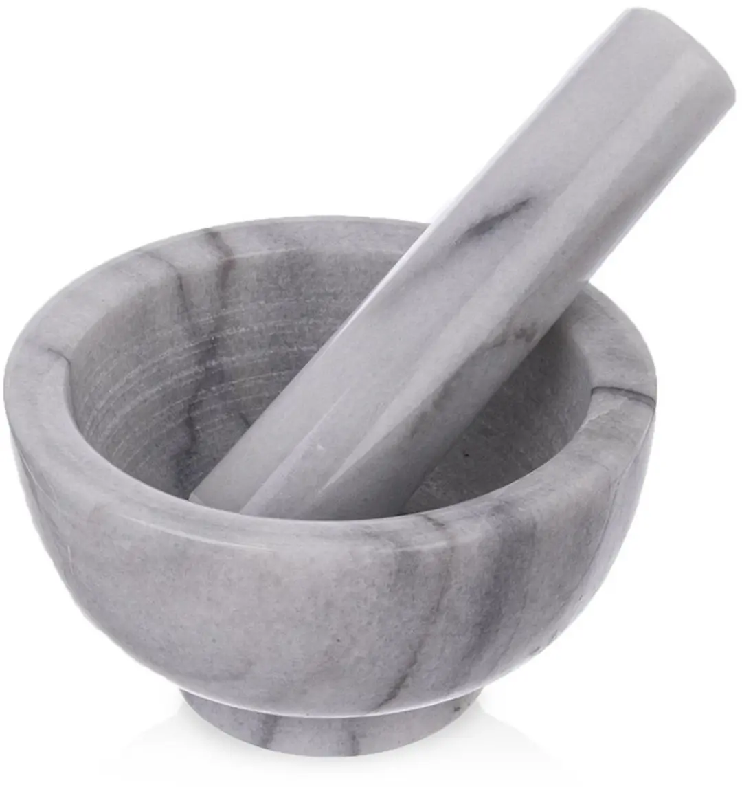 Orion Marmeren Vijzel 11,5cm - Grijs - 2 Stuks
