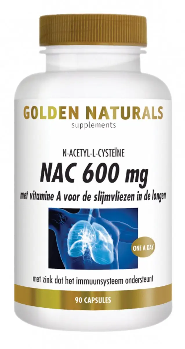 Golden Naturals NAC 600mg Vegan Capsules - 90 Stuks