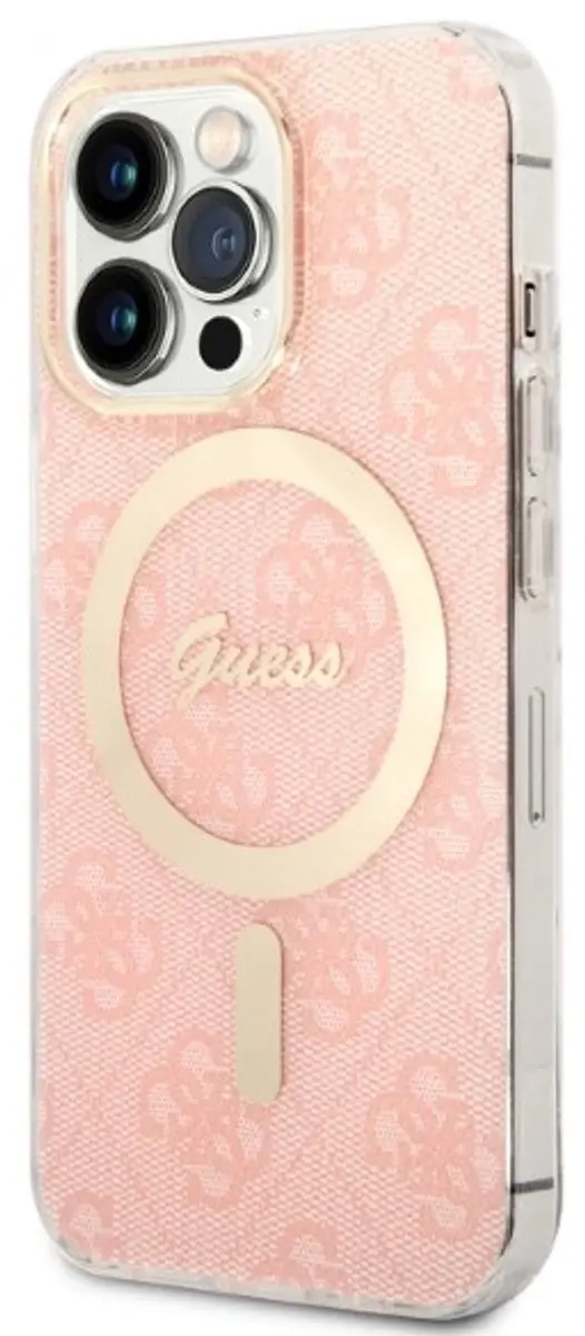 GUESS MagSafe Roze Etui iPhone 13 Pro Max - Inductielader