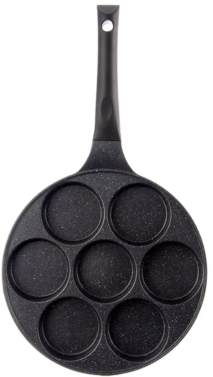 Orion Eierpan Graniet 7 Gaten Grande 27cm - Zwart