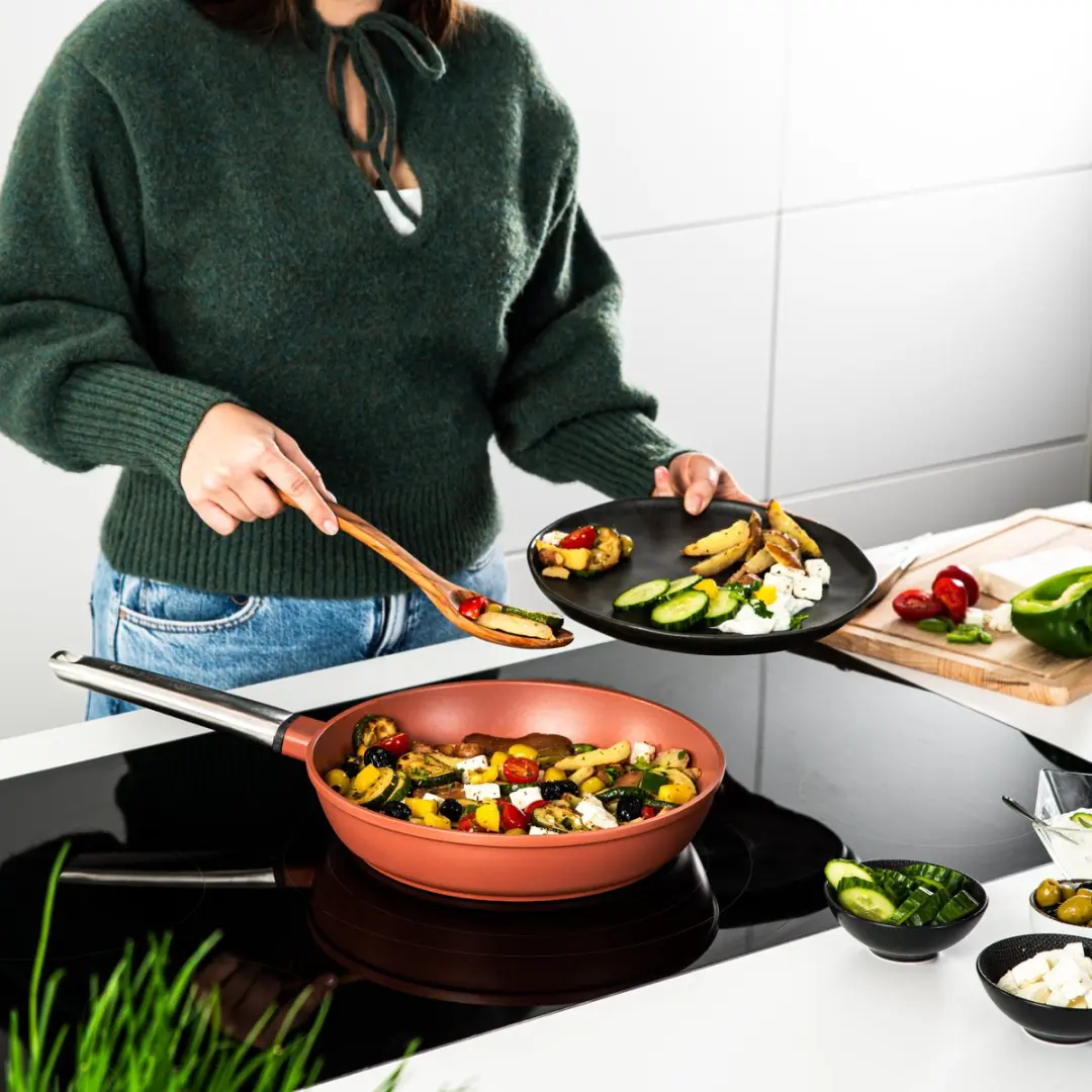 Westinghouse Performance 3-delige Pannenset - 24/28cm Koekenpannen + 18cm Steelpan - Rood