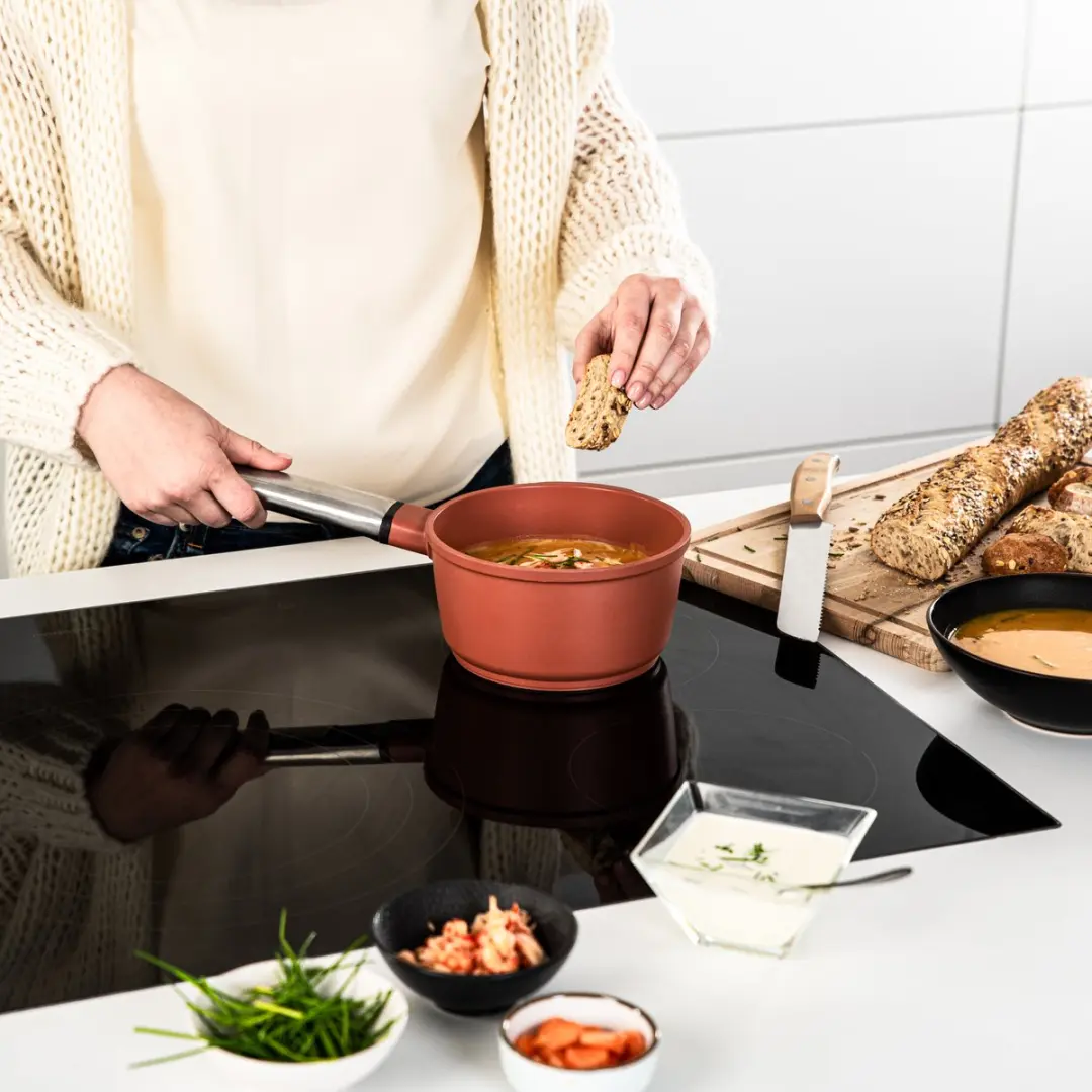 Westinghouse Performance 3-delige Pannenset - 24/28cm Koekenpannen + 18cm Steelpan - Rood