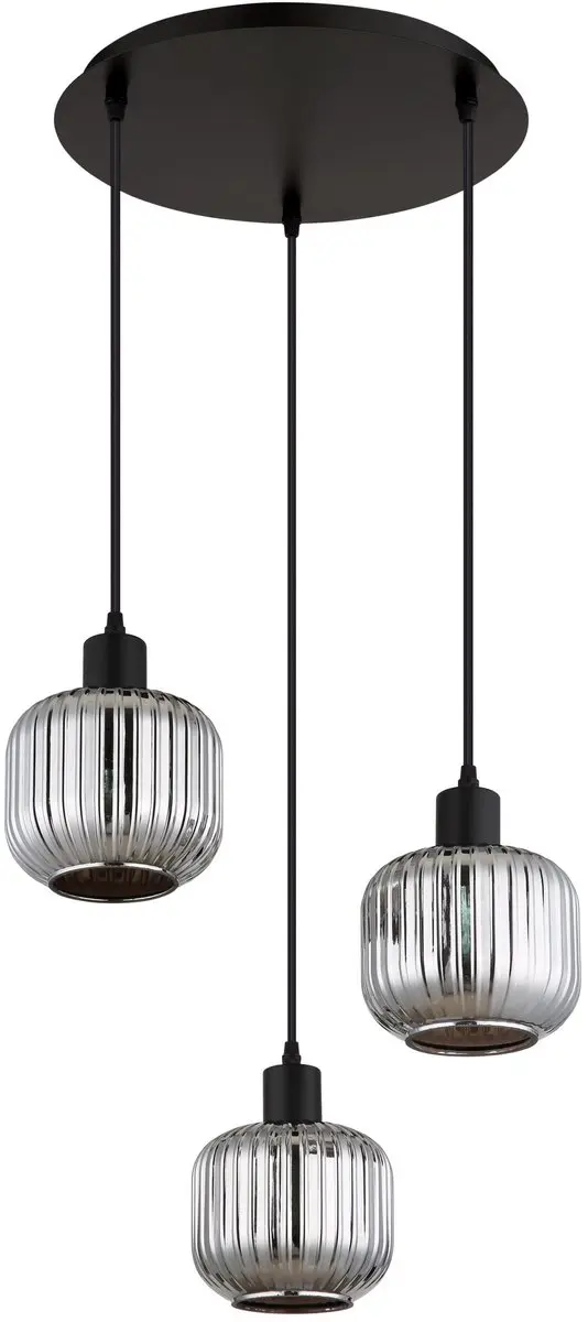 Globo TOM Hanglamp - 3 Lichtpunten - Ø42cm - Zwart - afbeelding 6 van 6