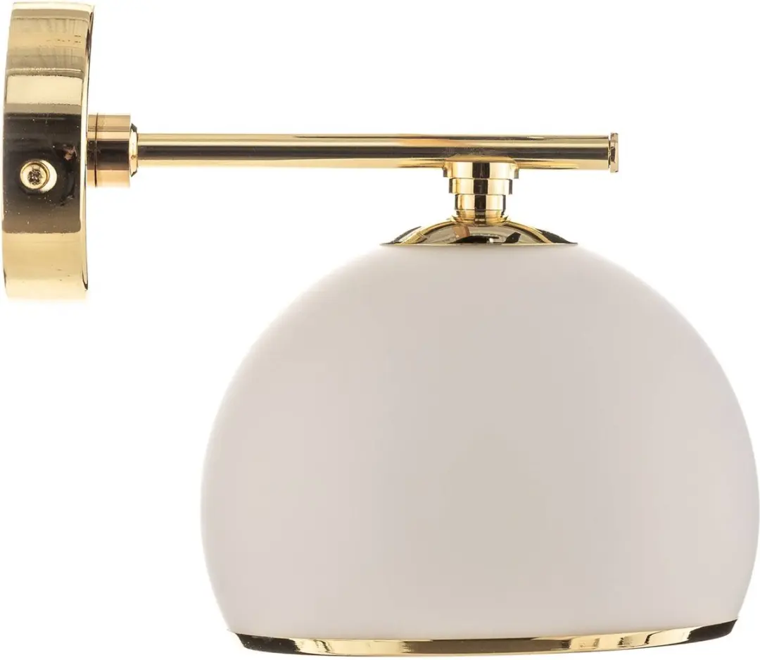 Euluna Wandlamp Staal Glas 1 Licht - Messing/Wit Opaal