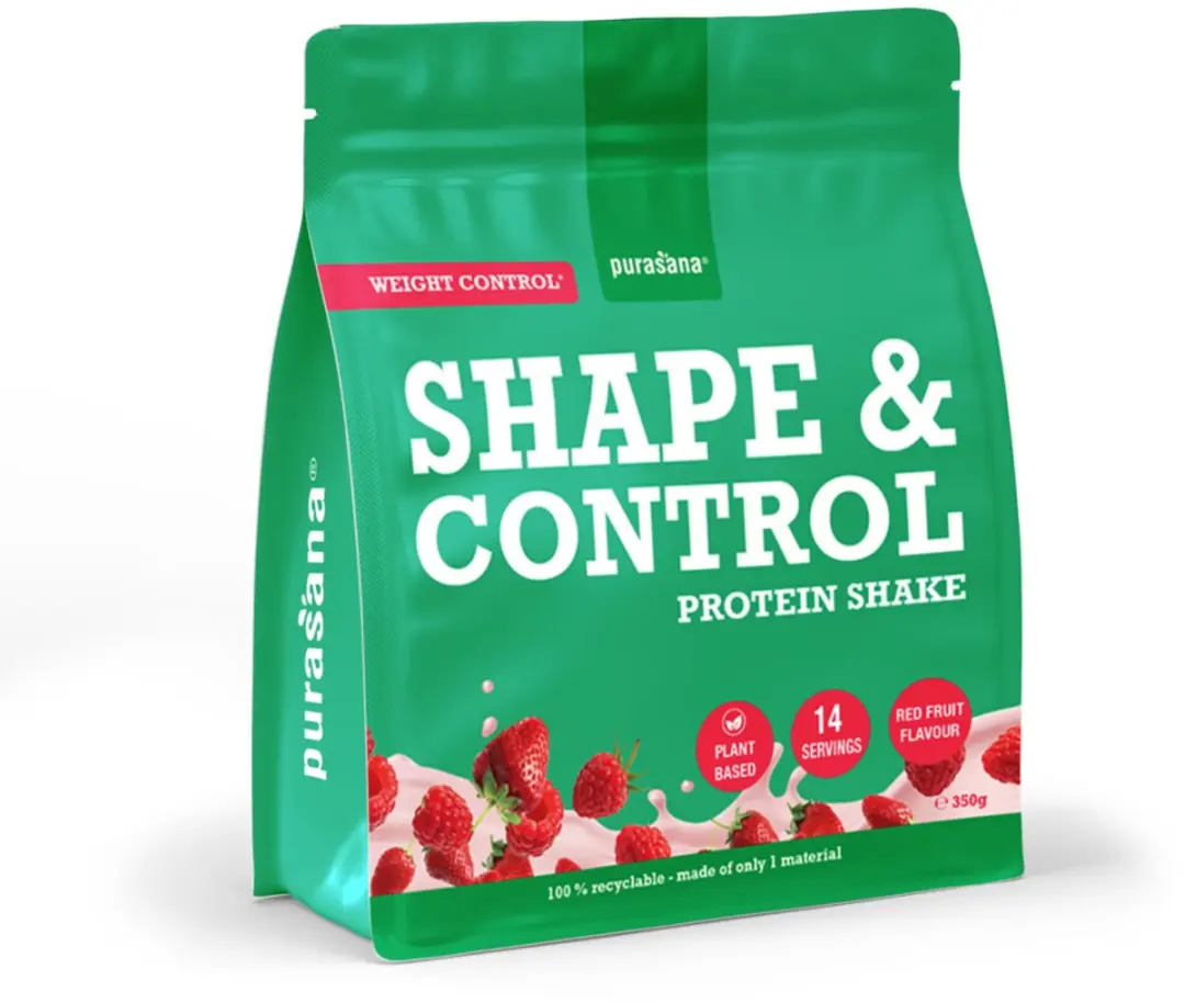 Purasana Shape & Control Vegan Protein 350g - Aardbei/Framboos