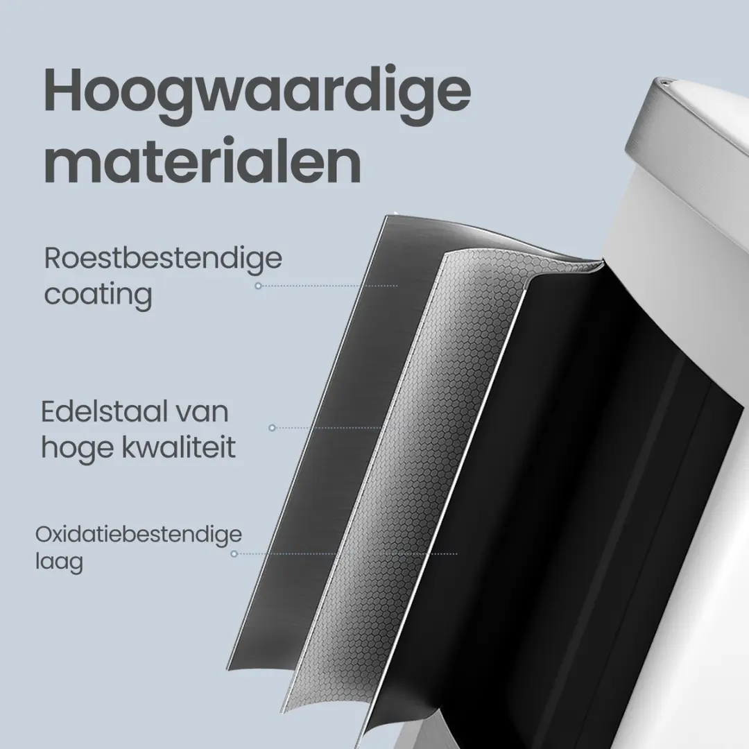 Songmics Pedaalemmer 60L - 2 Compartimenten Wit