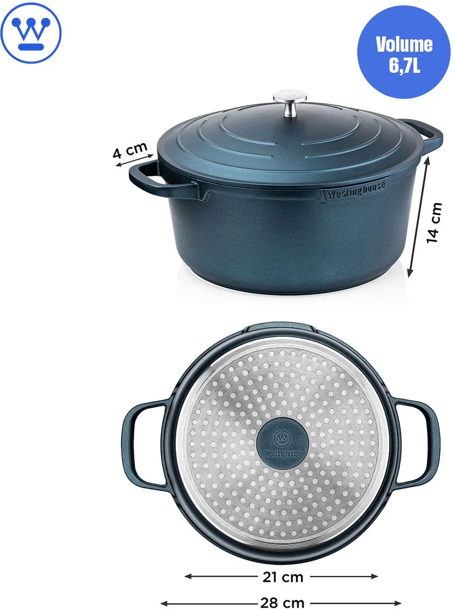 Westinghouse Performance Braadpan 6L - Ø28cm - Blauw