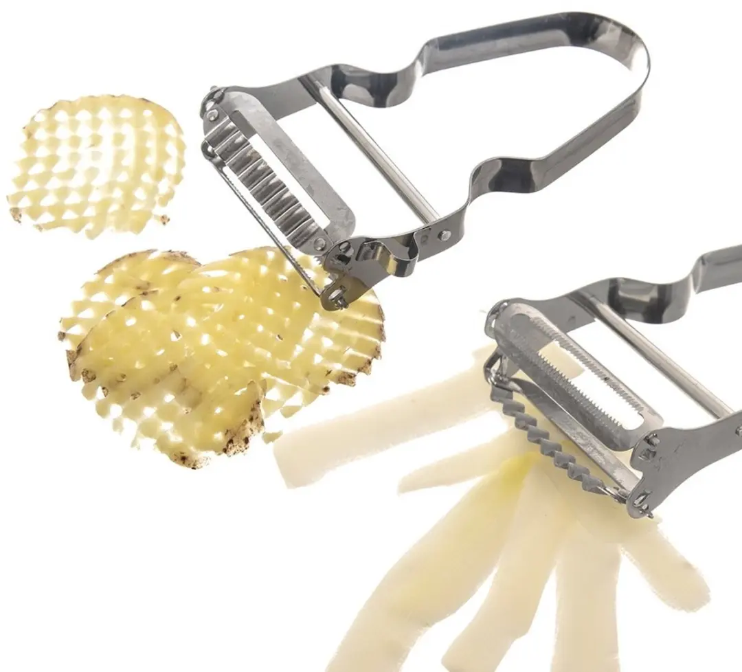 Orion Roestvrijstalen Dunschiller 12cm - 2 Messen - Zilver