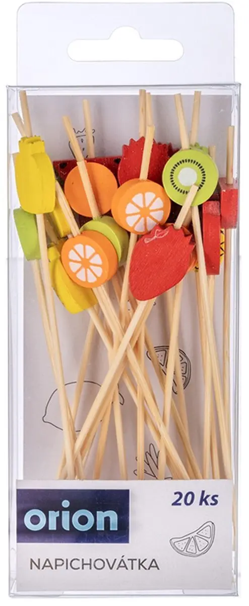 Orion Cocktailprikkers Bamboe Fruit - 20 Stuks - Veelkleurig