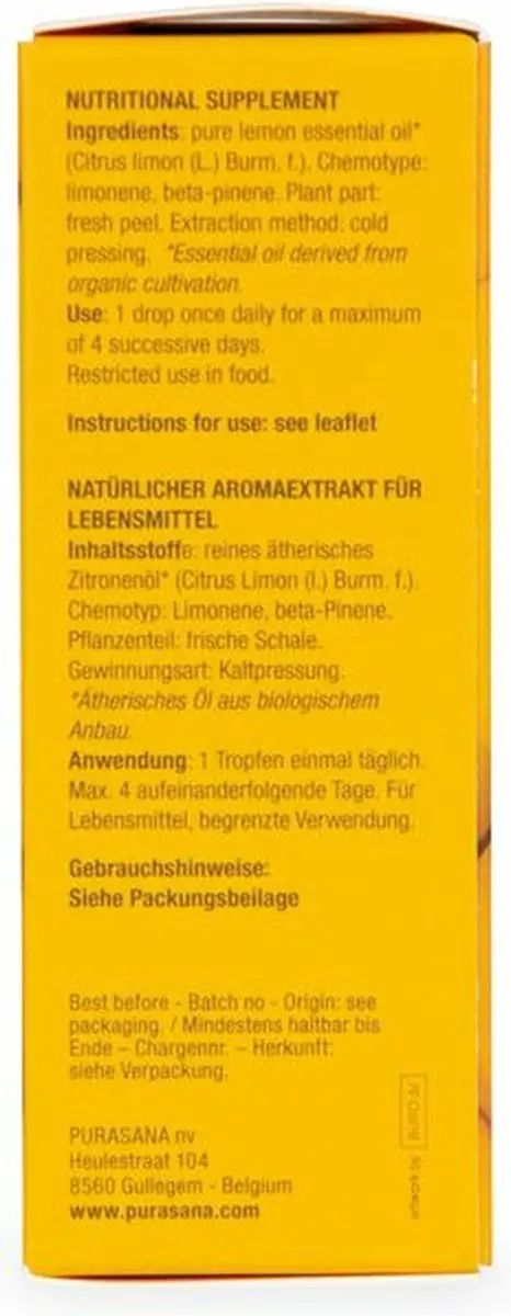 Purasana Citroenolie Bio 30ml
