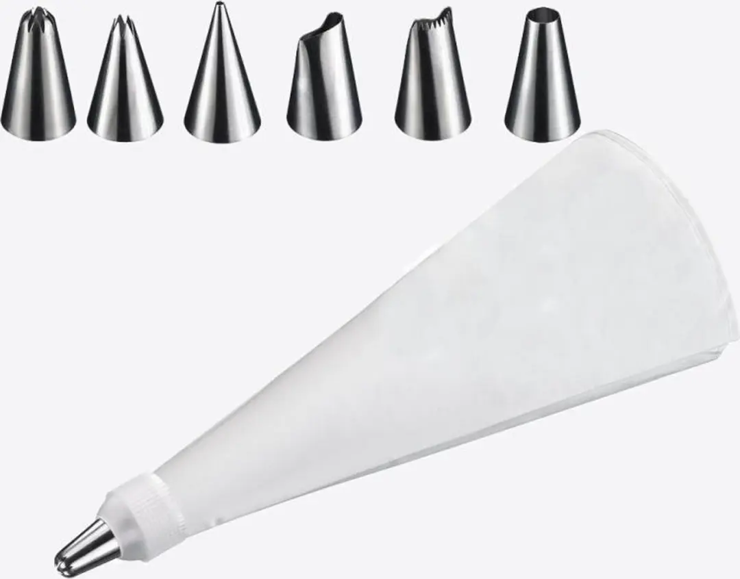 Westmark Decoratiespuit 7-delig - 6 Spuitmonden - Wit/Zilver