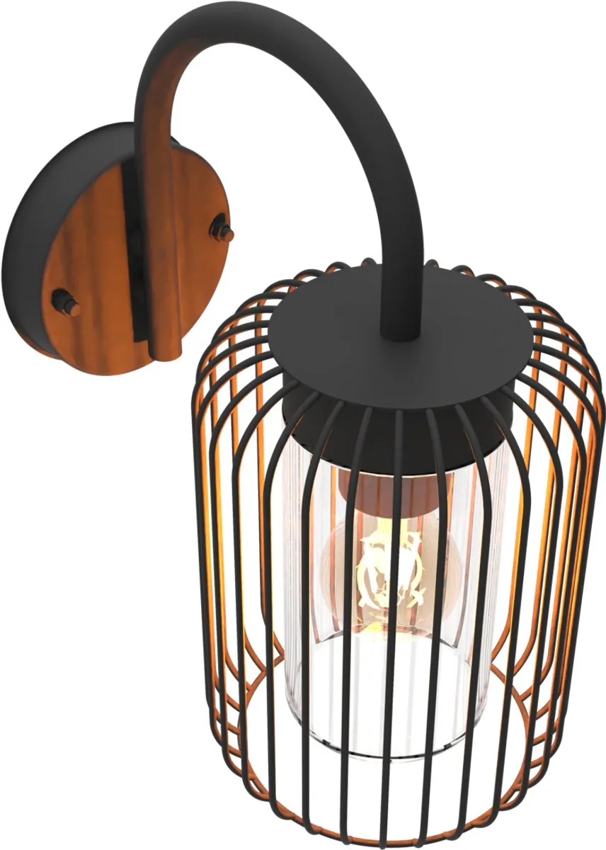 Calex LED Wandlamp Rome E27 3.8W - Zwart