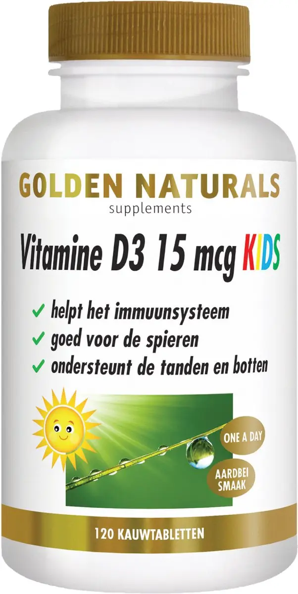 Golden Naturals Vitamine D3 15 mcg Kids - 120 Kauwtabletten