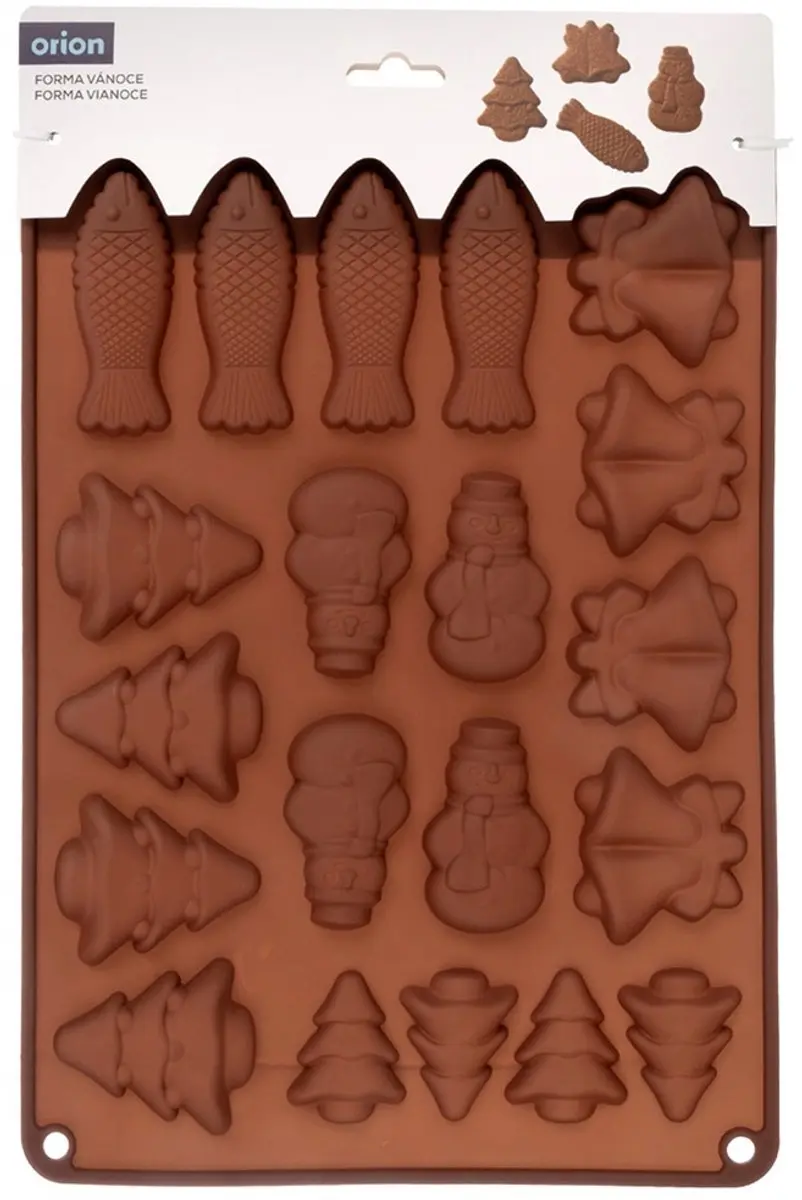 Orion Silicone Koekjes- en Pralinevorm 34x24,5cm - Bruin