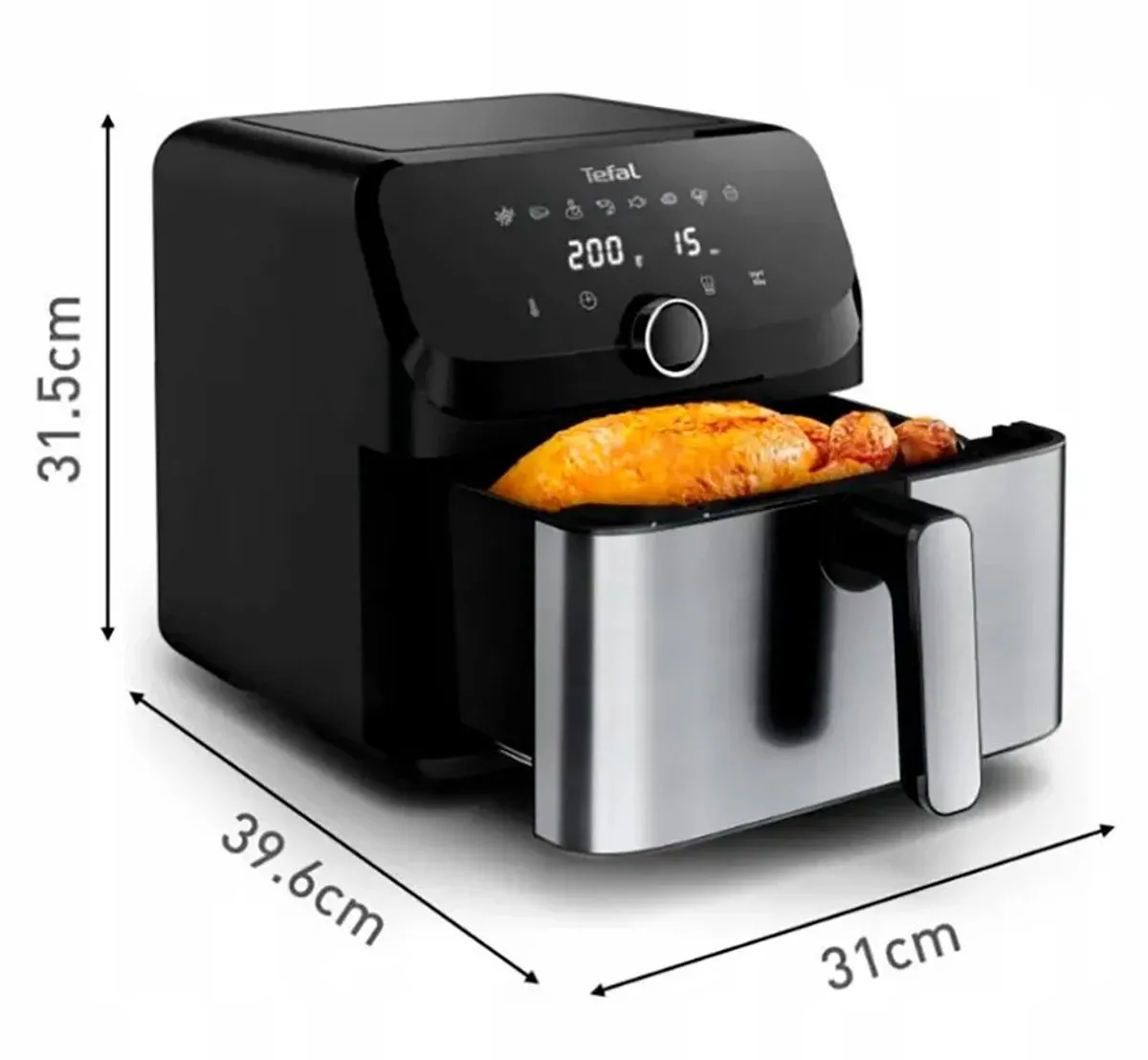 Tefal Easy Fry Mega EY855D Heteluchtfriteuse 7,5L - 2020W - Zwart/Roestvrijstaal