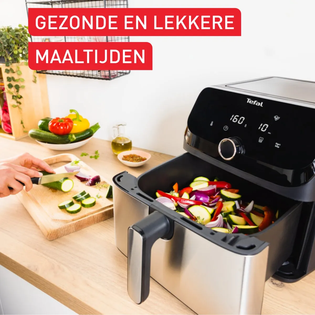 Tefal Easy Fry Mega EY855D Heteluchtfriteuse 7,5L - 2020W - Zwart/Roestvrijstaal - afbeelding 6 van 6
