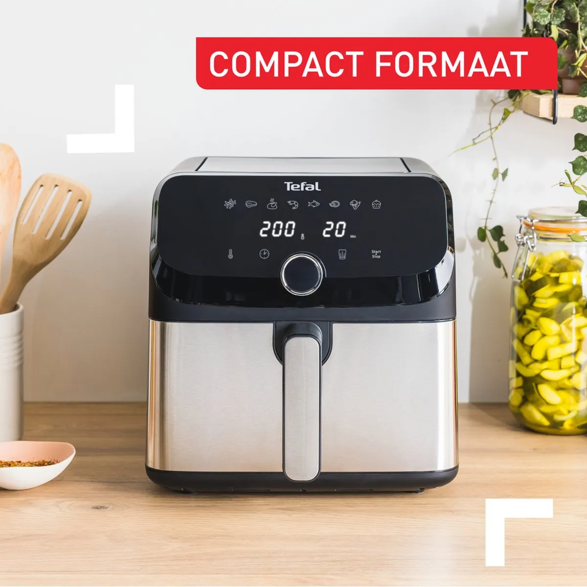 Tefal Easy Fry Mega EY855D Heteluchtfriteuse 7,5L - 2020W - Zwart/Roestvrijstaal