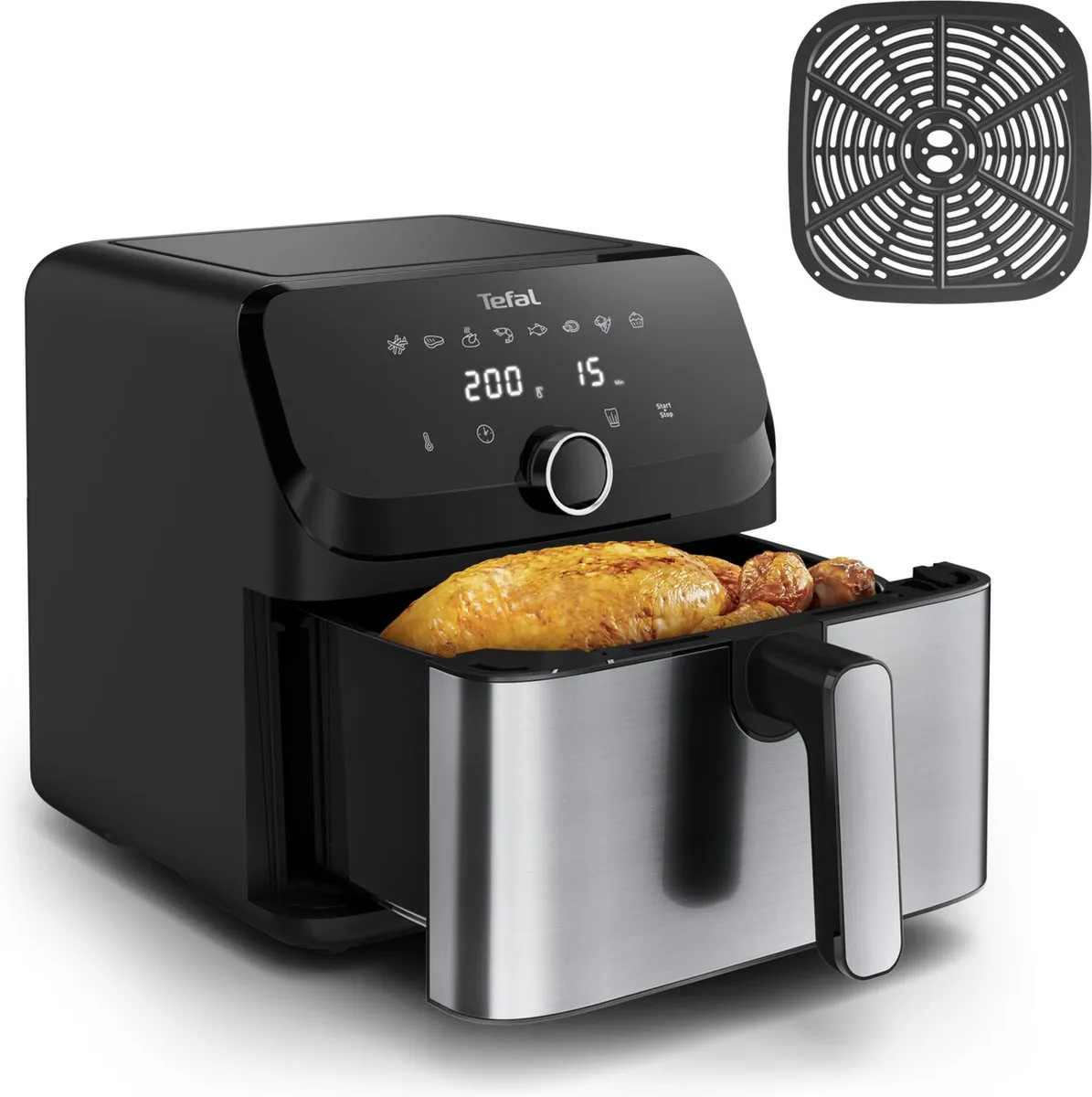 Tefal Easy Fry Mega EY855D Heteluchtfriteuse 7,5L - 2020W - Zwart/Roestvrijstaal