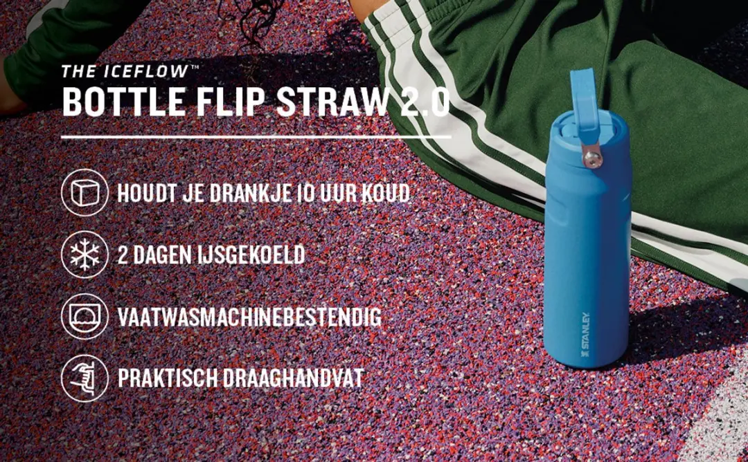 Stanley Flip Straw 2.0 Waterfles 0.7L - Azure