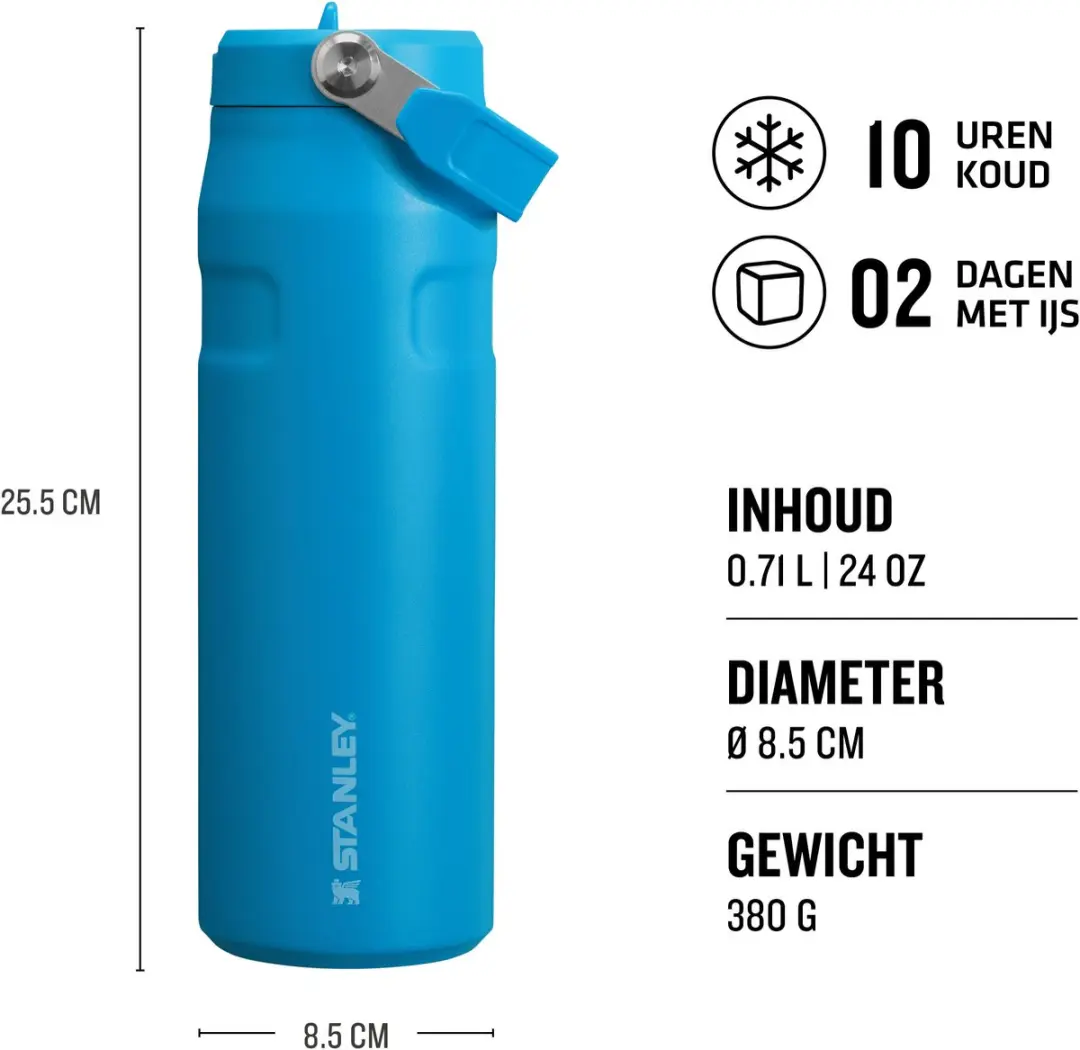 Stanley Flip Straw 2.0 Waterfles 0.7L - Azure