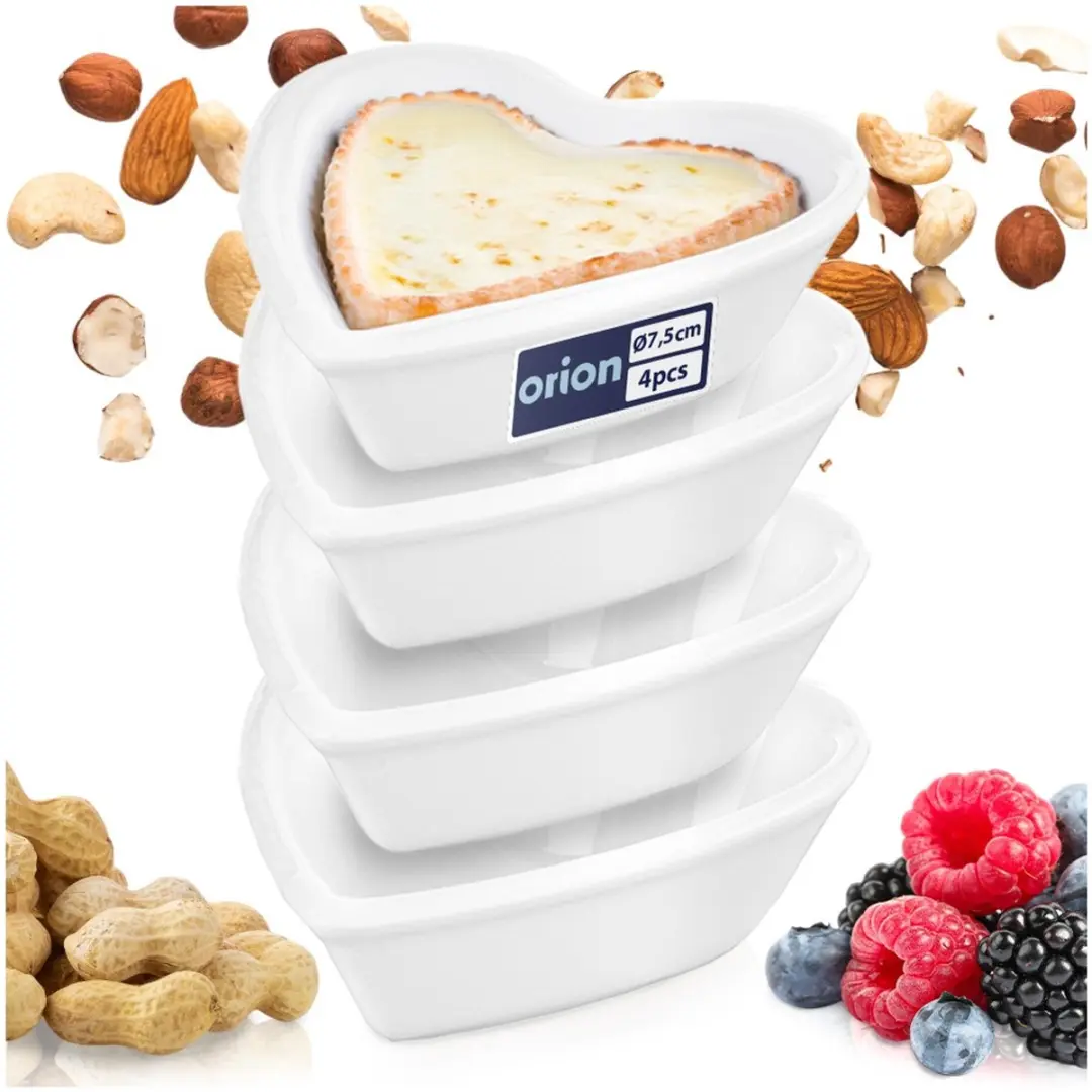 Orion Porseleinen Snackkommen Set - 4 Stuks 35ml - Wit