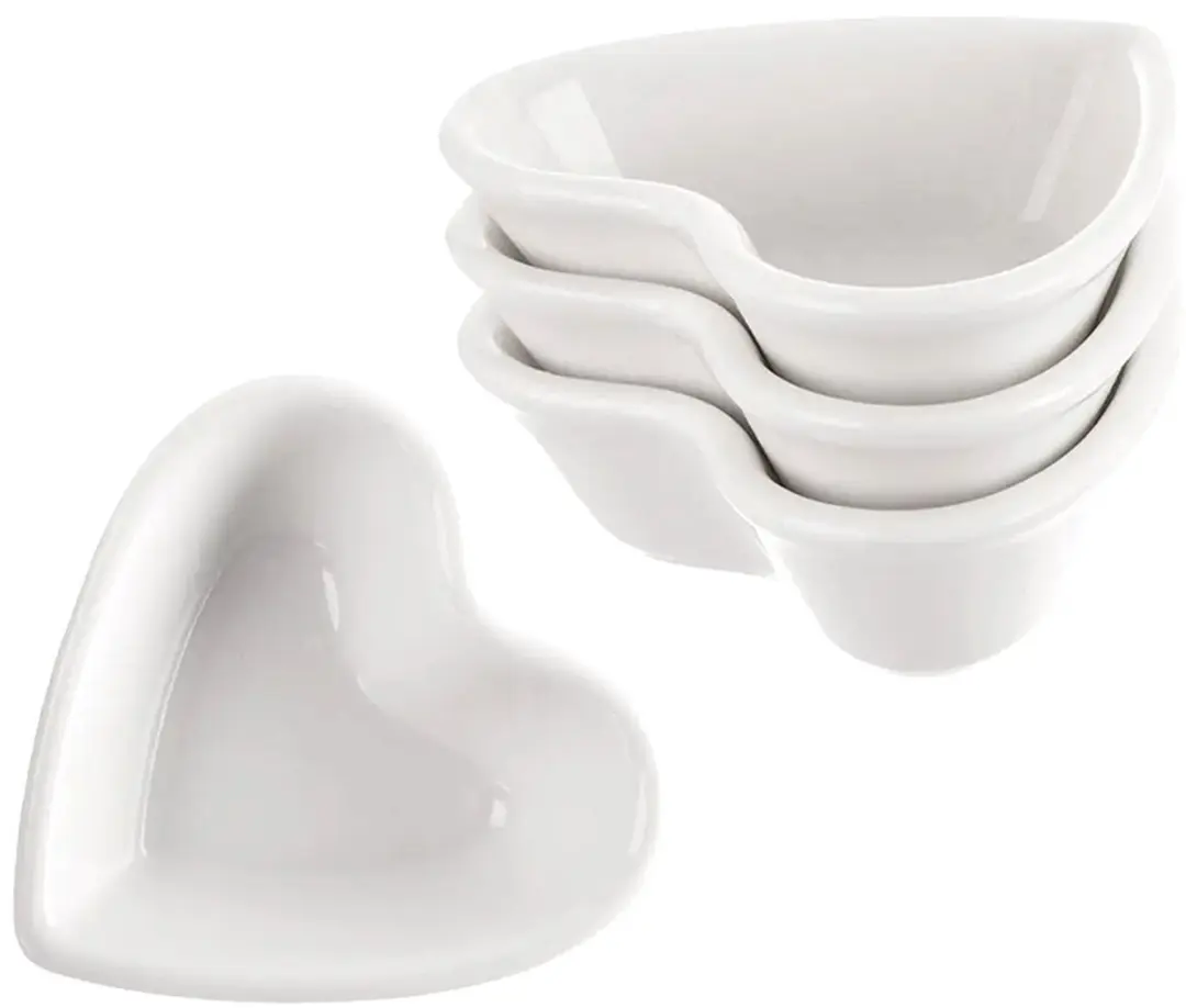 Orion Porseleinen Snackkommen Set - 4 Stuks 35ml - Wit