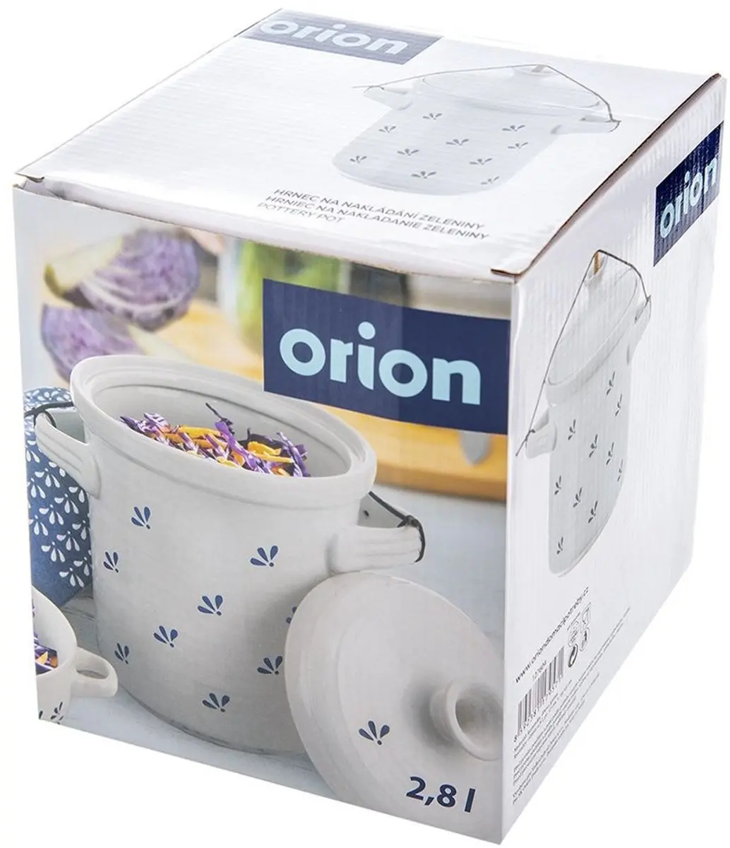 Orion Keramische Inmaakpot 2,5L - Witte en Blauwe Motief