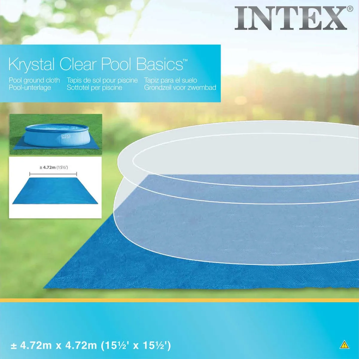 Intex Grondzeil 472x472cm - Blauw - afbeelding 6 van 6
