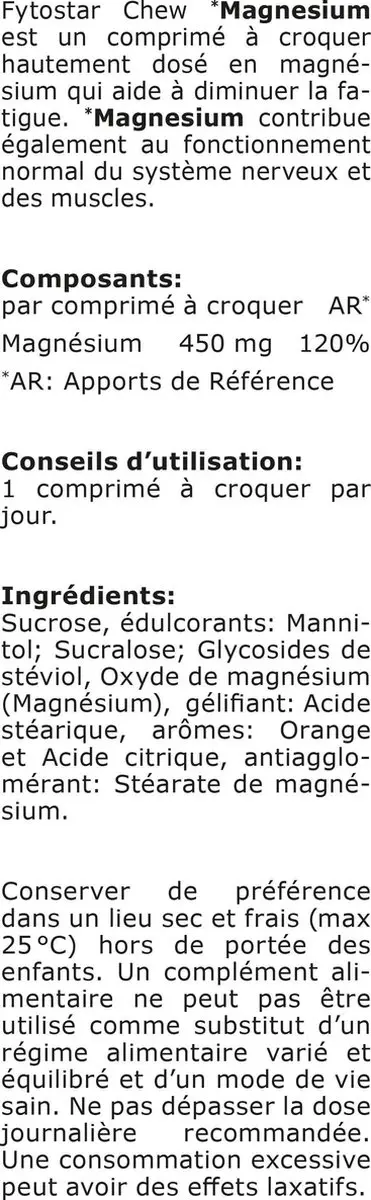 Fytostar Chew Magnesium MAXI Kauwtabletten 45 Stuks