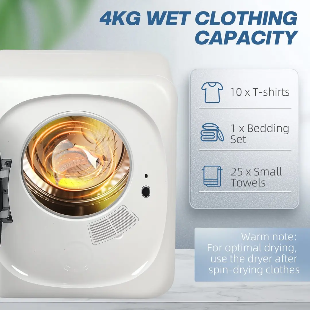 Homcom Wasdroger B61-012V90WT - 2,5 kg - Wit