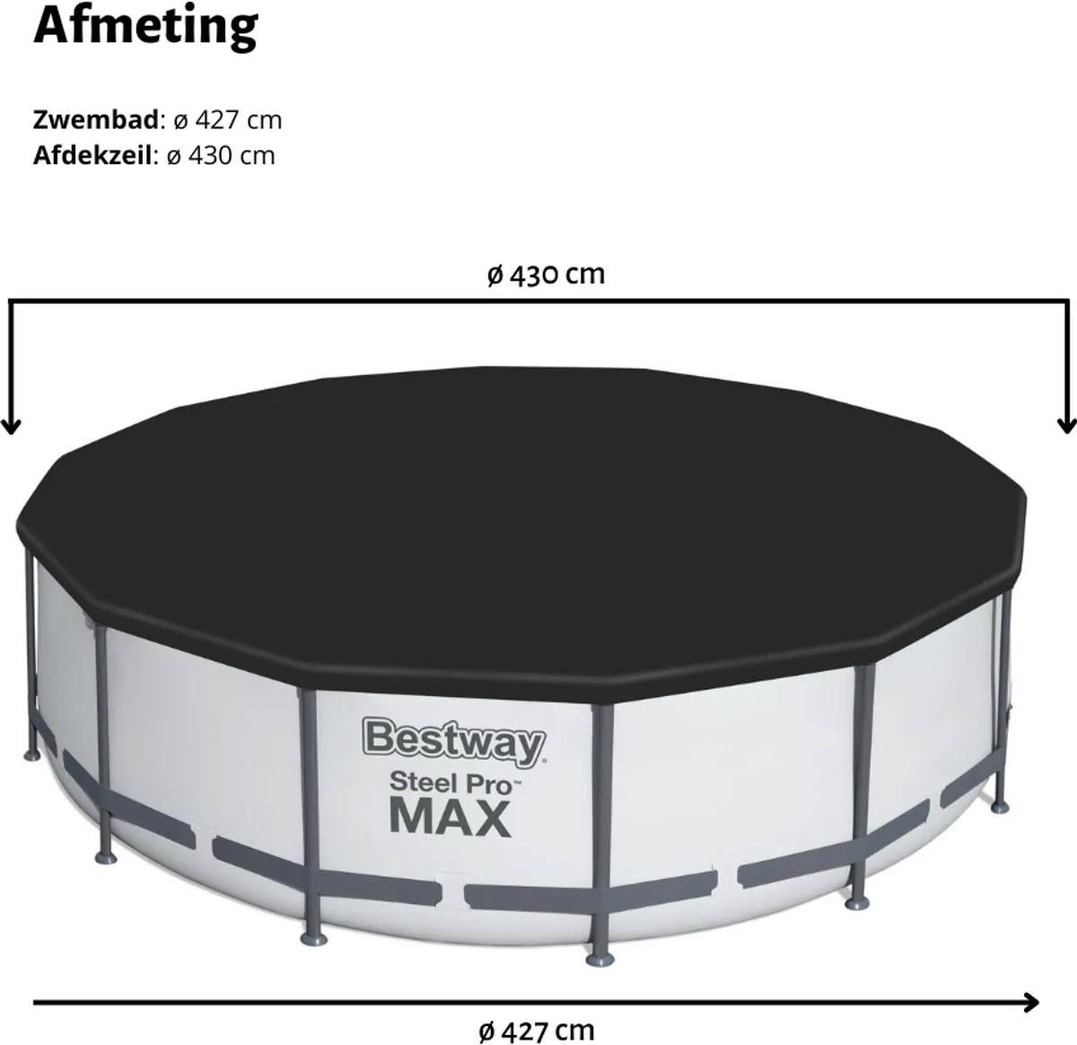 Bestway Zwembad Afdekzeil Rond Ø430cm - Blauw