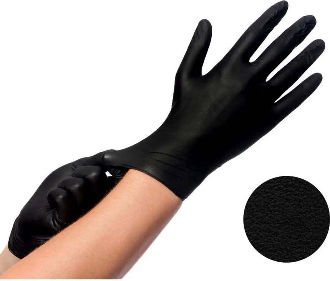 3Deluxe Nitril Handschoenen M - 100 Stuks - Zwart