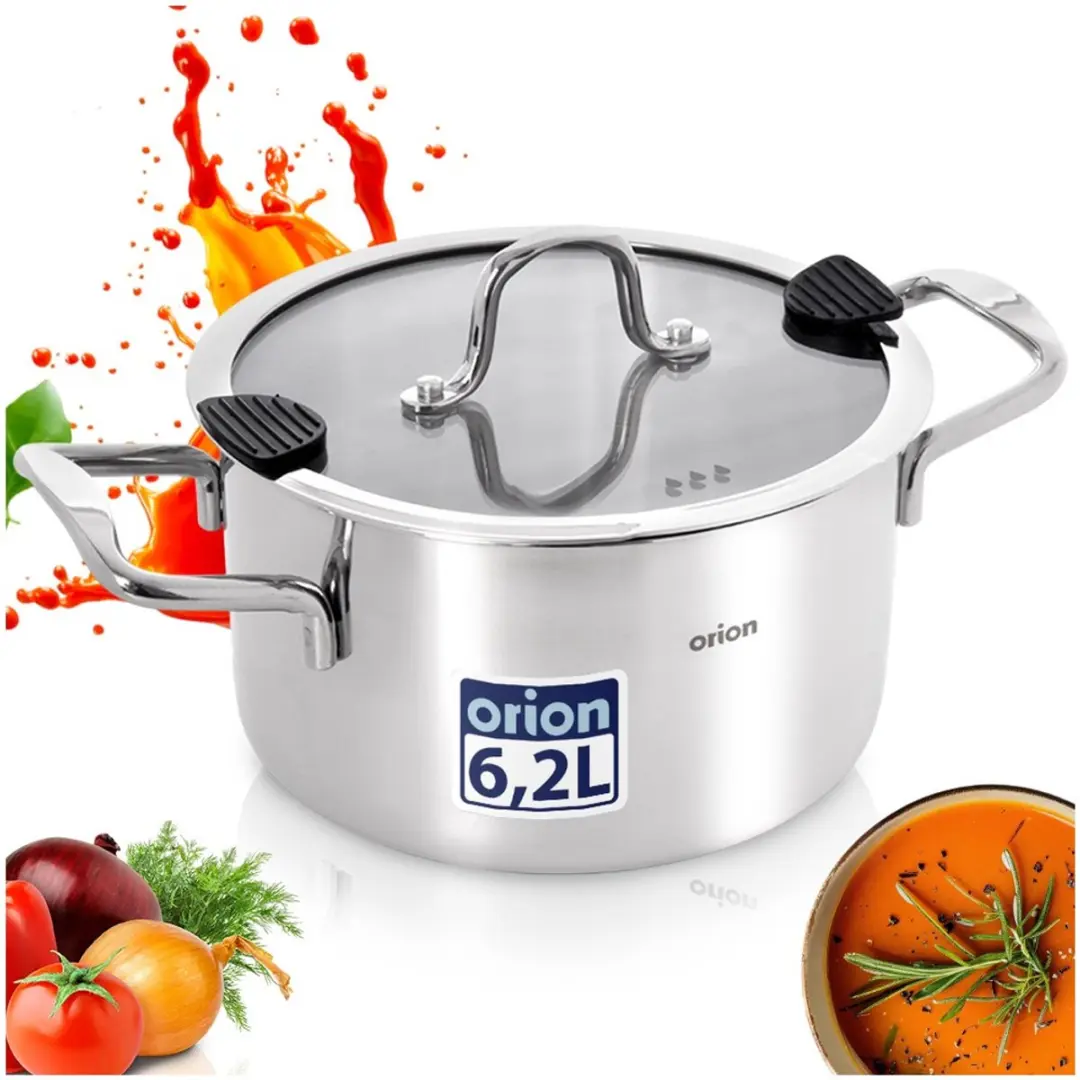 Orion Kookpan Edelstaal 24cm - 6,2L - Zilver - afbeelding 6 van 6