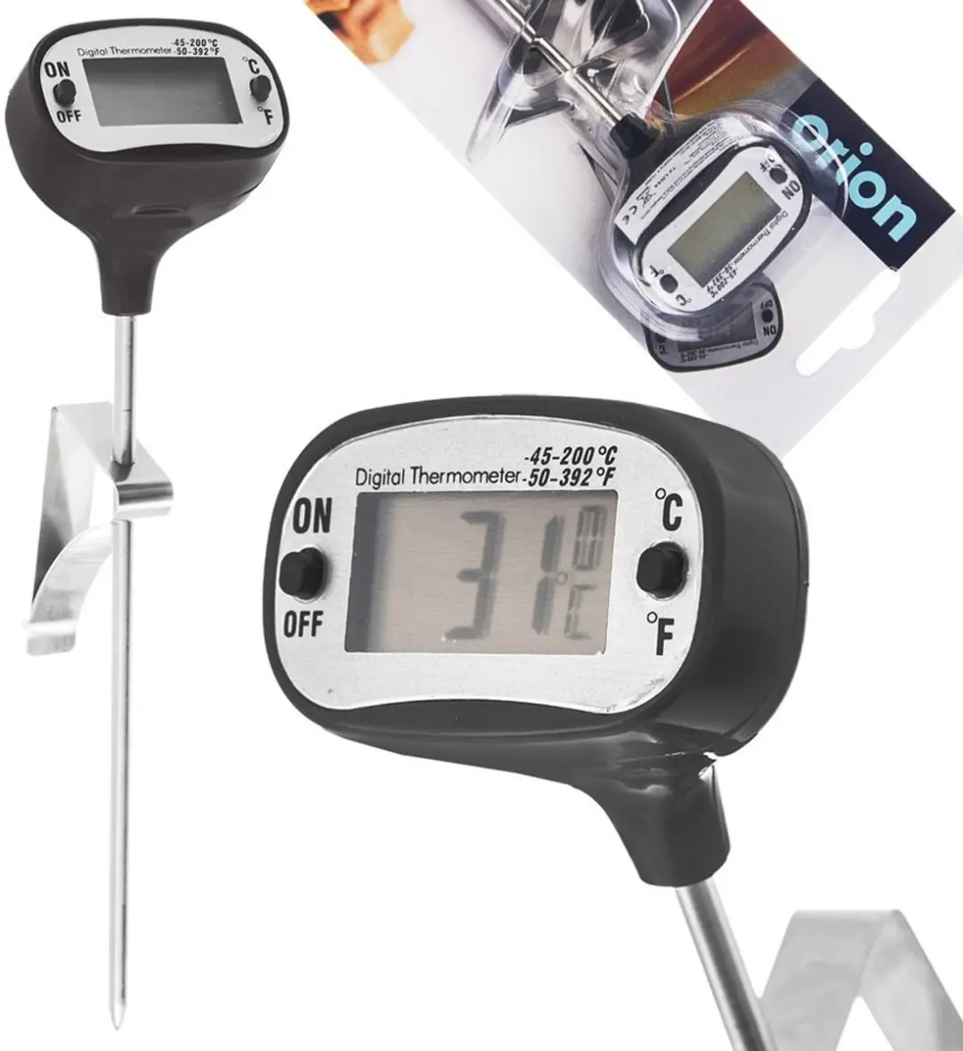 Orion Elektronische Vleesthermometer - Roestvrijstalen Sonde 17cm - Zwart - afbeelding 5 van 6