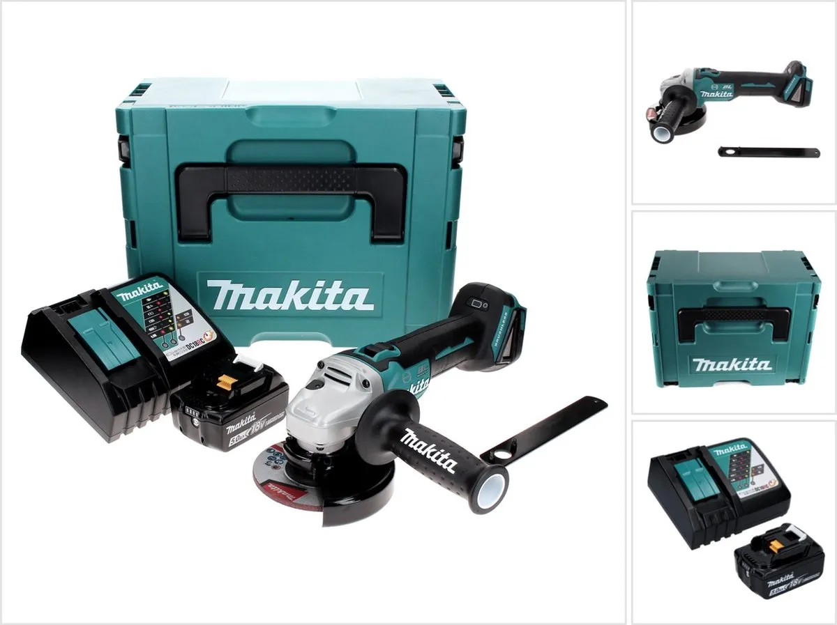 Makita DGA 506 RT1J Haakse Slijper 18V 125mm