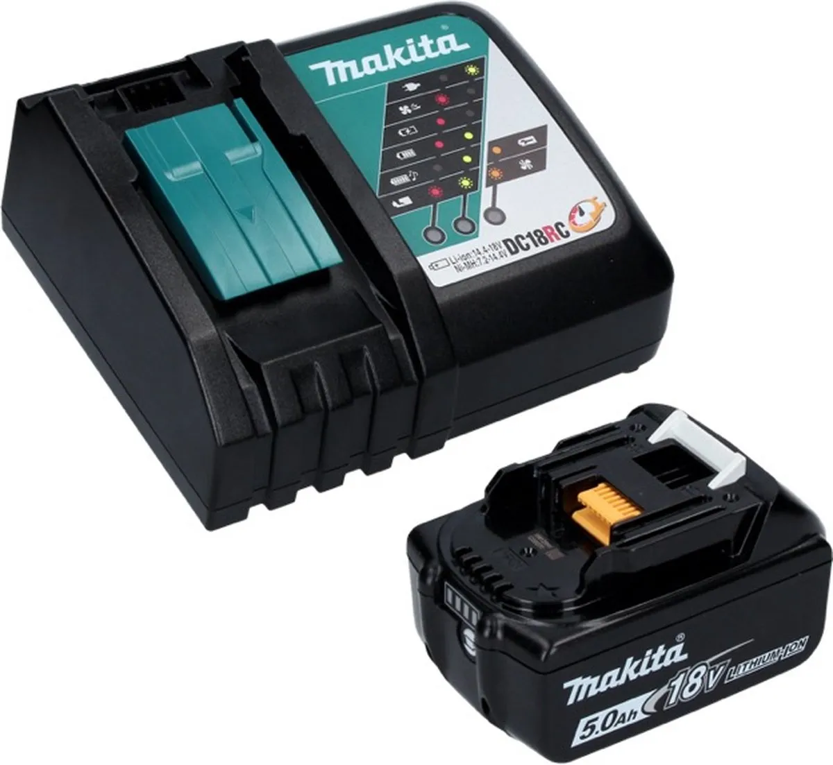 Makita DGA 506 RT1J Haakse Slijper 18V 125mm - 5.0Ah - Bundel - afbeelding 5 van 5
