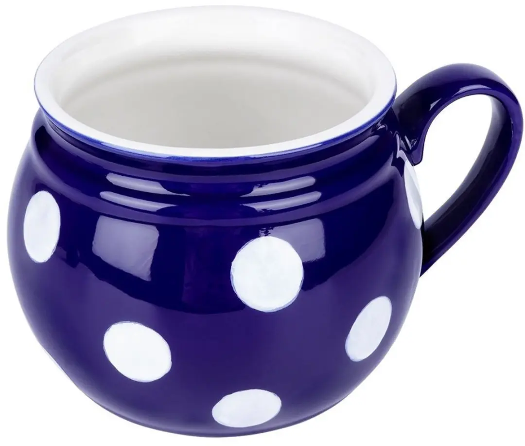 Orion Keramische Mok - 850ml - Blauw met stippen