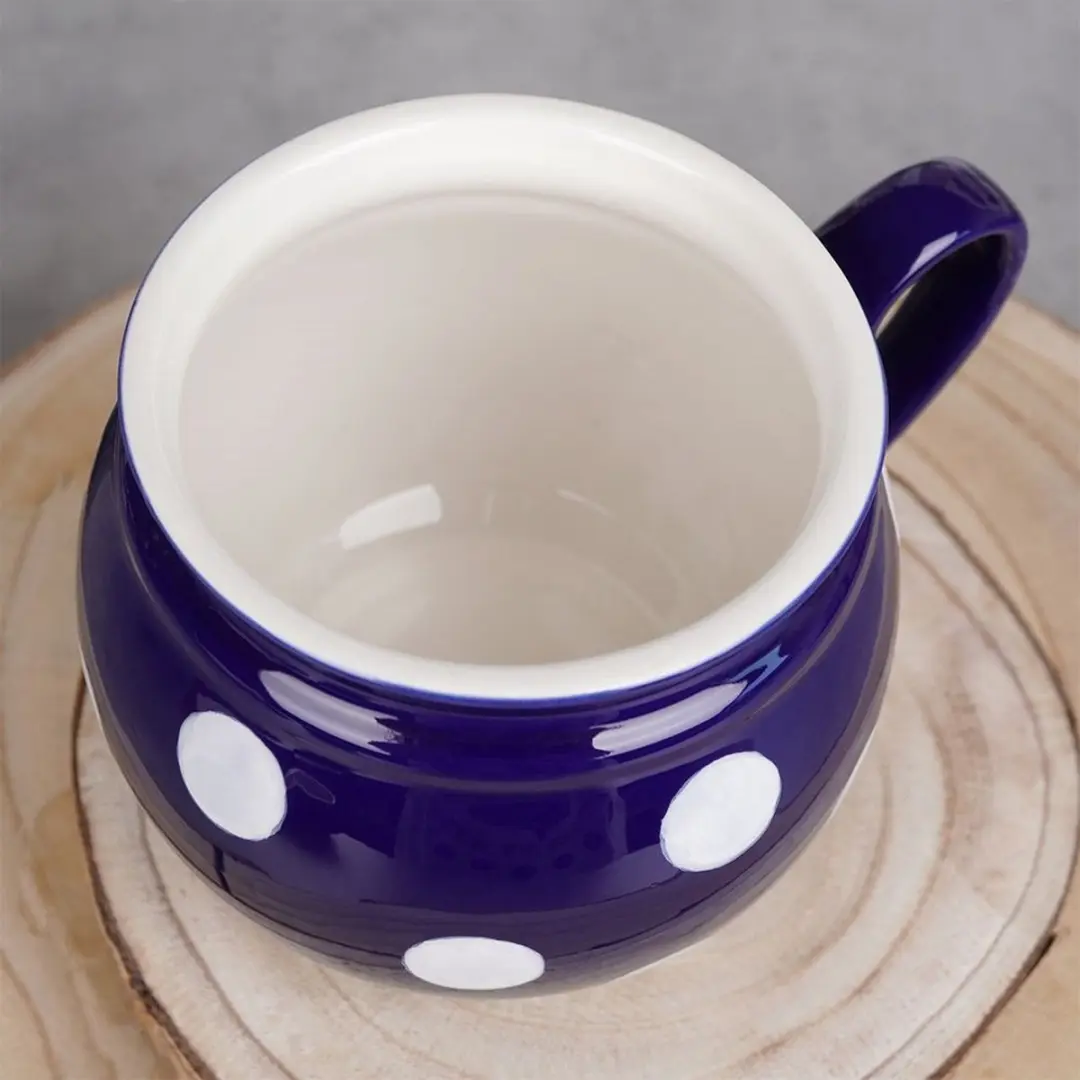 Orion Keramische Mok - 850ml - Blauw met stippen