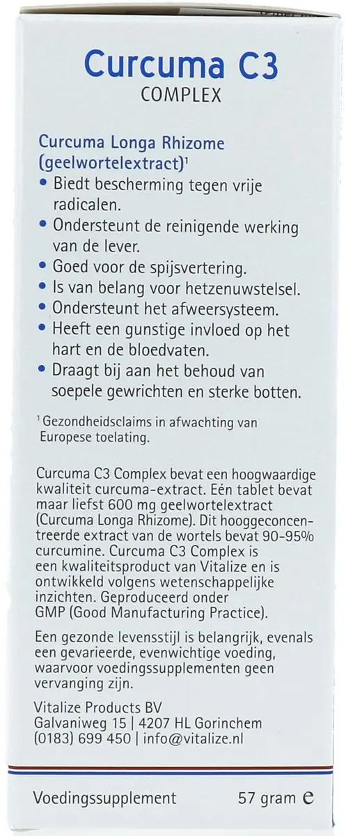 Vitalize Curcuma C3 Complex 60 tabletten
