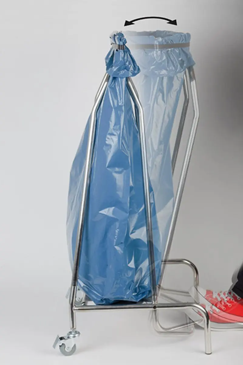 APS 580 Vuilniszakhouder met pedaal 120L - RVS