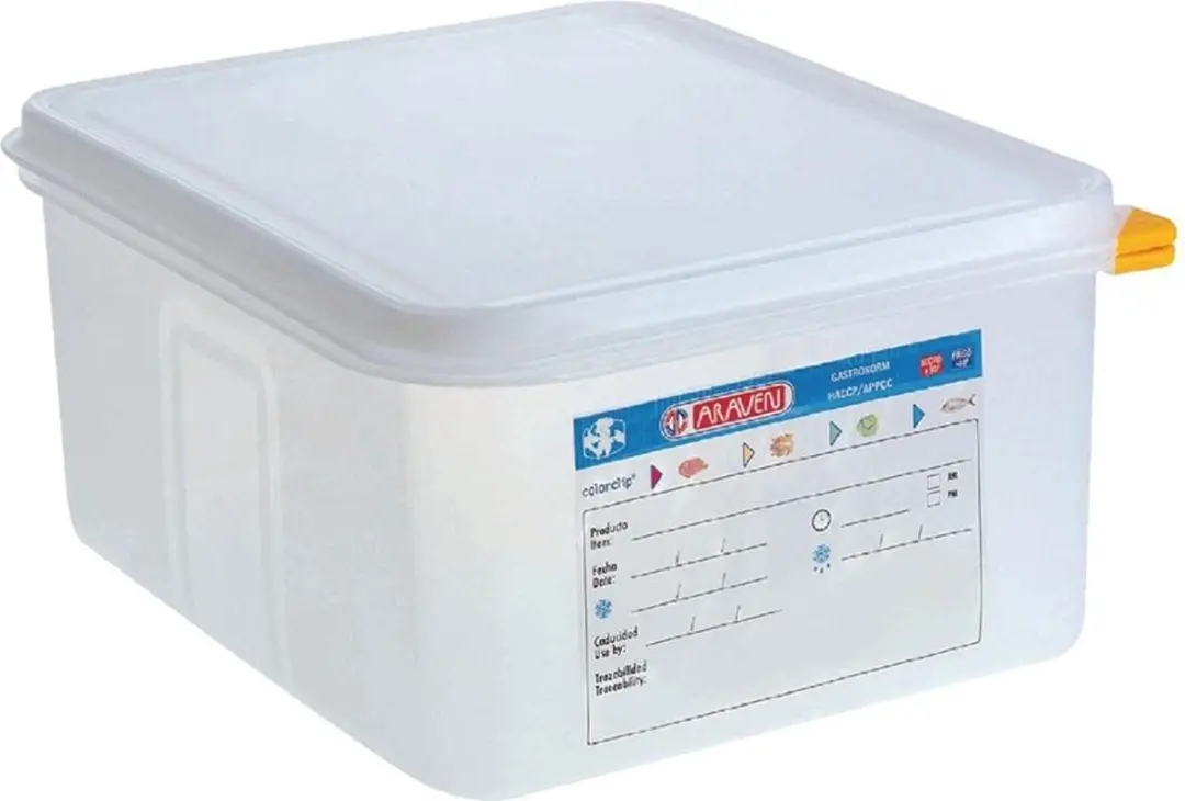 Araven GN1/2 T988 Voedselbak met deksel 10L - 4 Stuks